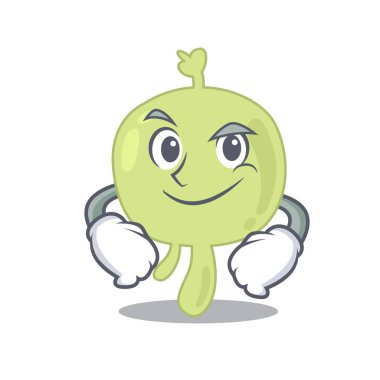 Kendine güvenen lenf düğümünün şirin, küstah bir karikatür tasarımı.