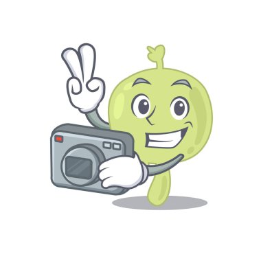 Profesyonel bir fotoğrafçı lenf nodu fotoğrafı. Kamerayla çalışıyor.