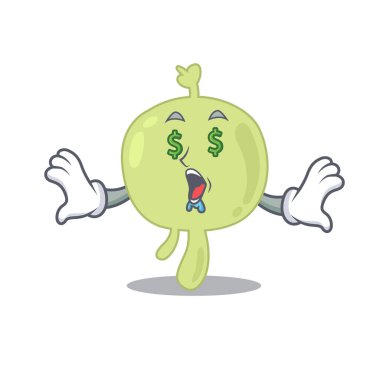 Zengin çizgi film karakteri konsepti para gözlü lenf nodu