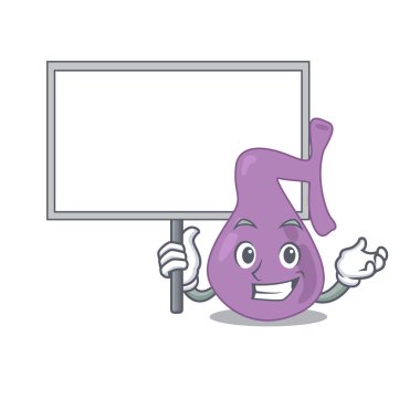 Safra kesesi maskot tasarımının karikatür resmi bir tahta taşır