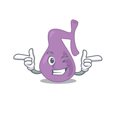 Safra kesesi çizgi film tasarımı. Göz kırpan komik bir yüz.