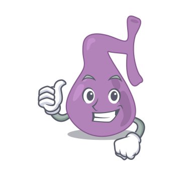 Safra kesesi çizgi film karakteri tasarımı tamam parmağı gösteriyor