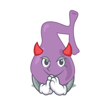 Şeytan çizgi film karakteri tasarımı konsepti gibi giyinmiş safra kesesi.