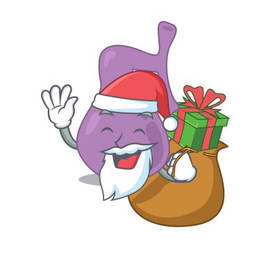 Safra kesesi Noel Baba 'nın Noel hediyesinin çizgi film tasarımı