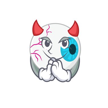 Şeytan çizgi film karakteri tasarımı konsepti gibi giyinmiş göz bebeği.