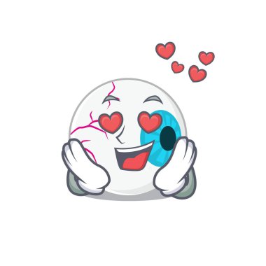 Romantik göz karikatürü karakteri aşık olmuş.