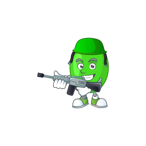 Une image de conception de mascotte de tetrad comme une armée dédiée en utilisant un pistolet automatique — Image vectorielle