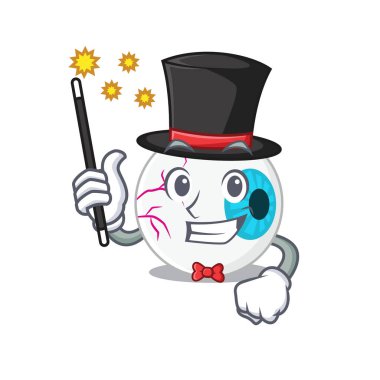 Göz küresi tasarım tarzında göz kamaştırıcı bir sihirbaz.