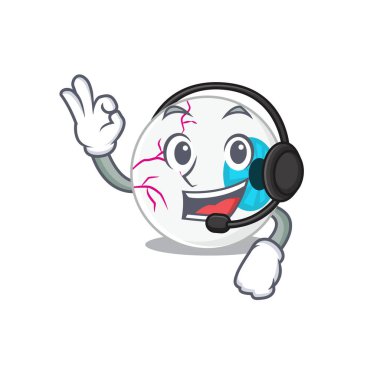 Kulaklık takan göz kamaştırıcı bir maskot karakteri konsepti.