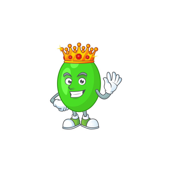 A charming King of tetrad cartoon character design with gold crown