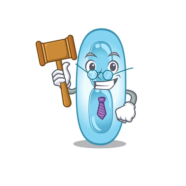 Een wijze rechter van klebsiella pneumoniae mascotte ontwerp dragen bril — Stockvector