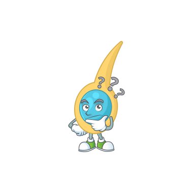 Klostridyum tetani maskot tasarımı konsepti ve kafa karıştırıcı jest