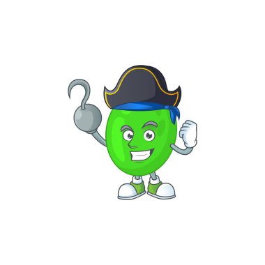 Tek elli bir korsan olarak maskot tasarımı Coci. Vektör illüstrasyonu