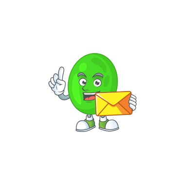 Coci 'nin bir karikatür resmi kahverengi zarf getirir. Vektör illüstrasyonu