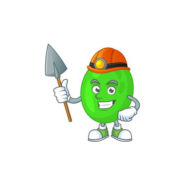 Cocci bir madenci çizgi film karakteri tasarımı. Vektör illüstrasyonu