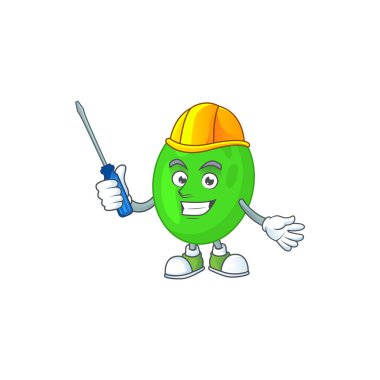 Coci 'nin bir otomotiv karakterindeki karikatür görüntüsü. Vektör illüstrasyonu