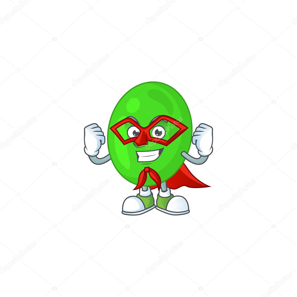 Cocci cartoon drawing concept performed as a Super hero. Vector illustration