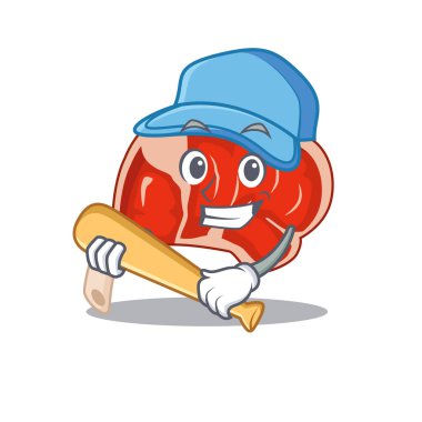 Beyzbol oynayan çekici asal kaburga karikatürü karakteri.