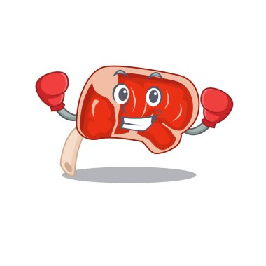 Sportif bir boks sporcusu olarak pirzola tasarımının maskotu.