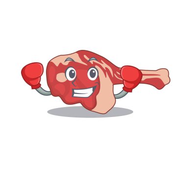 Kuzu bacağının maskot tasarımı sportif bir boks sporcusu olarak