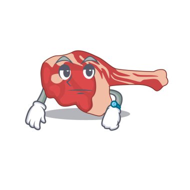 Kuzu bacağının maskot tasarımı. Bekleme hareketi.