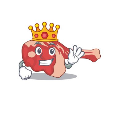 Kuzu bacağının bilge kralı altın taçlı bir maskot tasarımı.