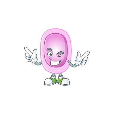 Karikatür çizimi pertusis sevimli göz kırpması gösteriyor. Vektör illüstrasyonu