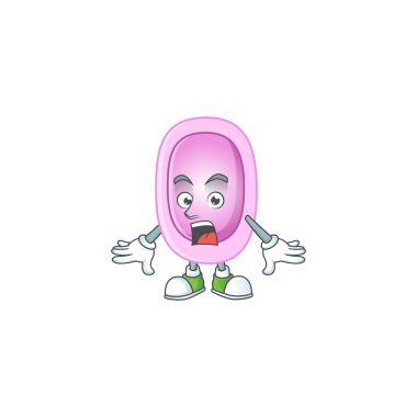 Şaşırtıcı bir jestle pertusisin karikatür tasarımı. Vektör illüstrasyonu