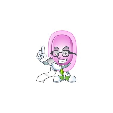 Mönü listesi tutan pertusisin maskot tasarımı. Vektör illüstrasyonu