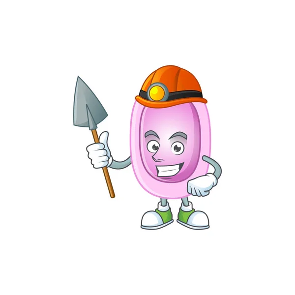 Pertussis Miner Cartoon Character Design Vector Illustration — Stock Vector