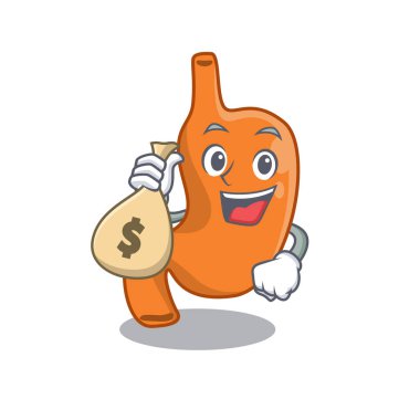 Manyak zengin mide maskotu tasarımı.