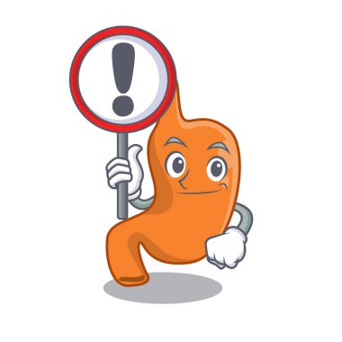 Mide karikatürü bir ünlem levhası.