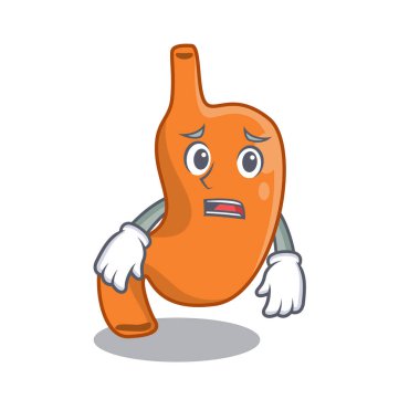 Karikatür tasarım tarzı endişeli bir yüz.