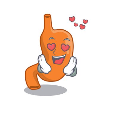 Romantik mide çizgi film karakteri aşık olur.