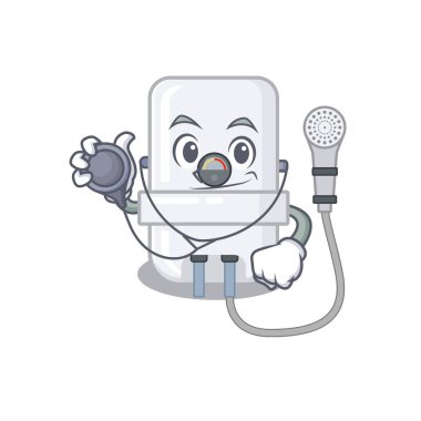 Elektrikli su ısıtıcısının gülen doktor çizgi film karakteri.