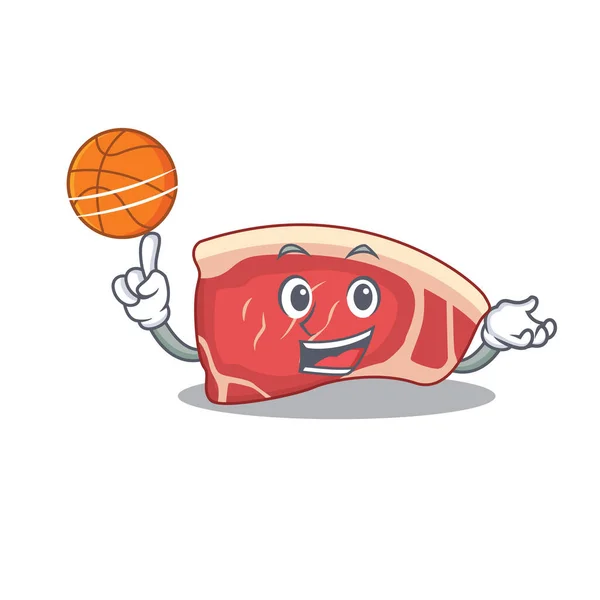 Sportliches Cartoon-Maskottchen-Design von Lendenschurz mit Basketball — Stockvektor