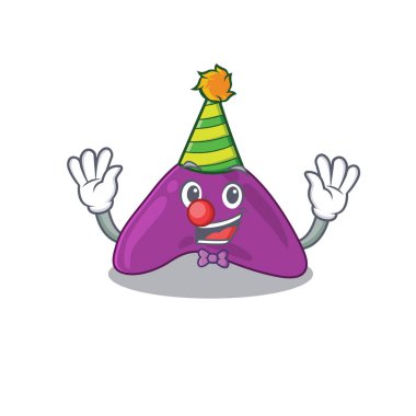 Gülümseyen palyaço adrenali çizgi film karakter tasarımı konsepti