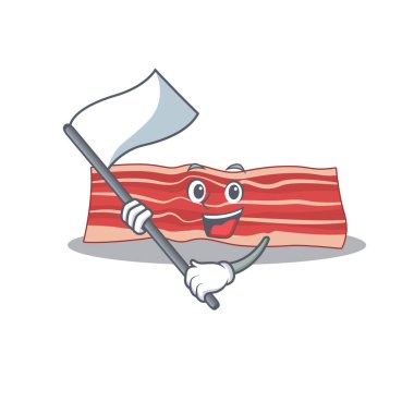 Beyaz bayraklı kahraman pastırma maskotu tasarımı.