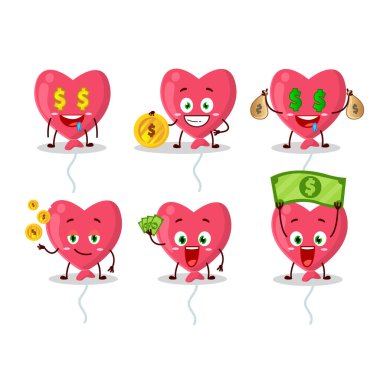 Kırmızı aşk balonu çizgi film karakteri. Sevimli ifadeli, para getiren.