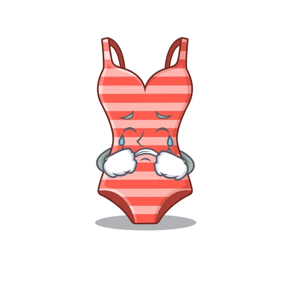 Caricature design of swimsuit having a sad face — Stock Vector