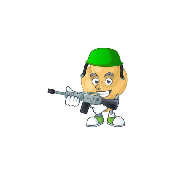 Mascot Design Picture Bordetella Pertussis Dedicated Army Using Automatic Gun — Stock Vector