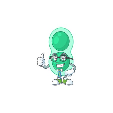 Başarılı bir iş adamı olarak yeşil streptokok pnömoni çizimi konsepti. Vektör illüstrasyonu