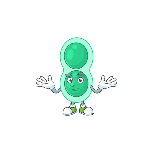 Imagen Dibujos Animados Streptococcus Pneumoniae Verde Con Cara Sonriente Ilustración — Vector de stock