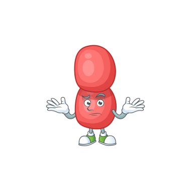 Sırıtan bir surattaki neisseria gonorrhoeae karikatürü. Vektör illüstrasyonu