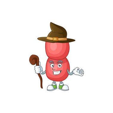 Sinsi ve kurnaz Cadı neisseria gonorrhoeae çizgi film çizim konsepti