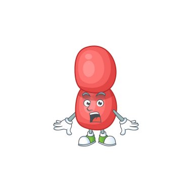 Şaşırtıcı bir jest ile neisseria gonorrhoeae 'nin karikatür tasarımı.
