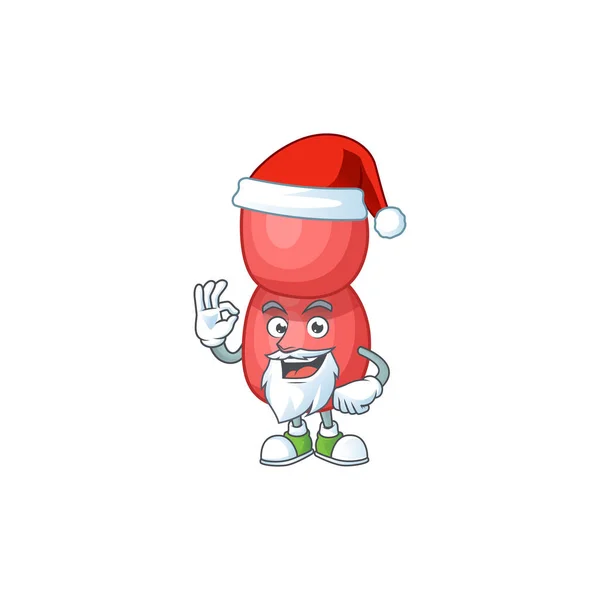 Neisseria gonorrhoeae Weihnachtsmann Cartoon-Design-Konzept mit ok finger — Stockvektor