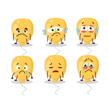 Hüzünlü ifadesiyle Sarı Balon çizgi film karakteri