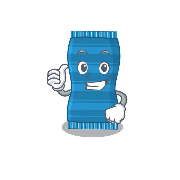 Beach towel cartoon character design showing OK finger — Stock Vector