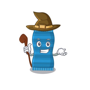 Plaj havlusu komik ama sinsi cadı çizgi film karakteri tasarımı